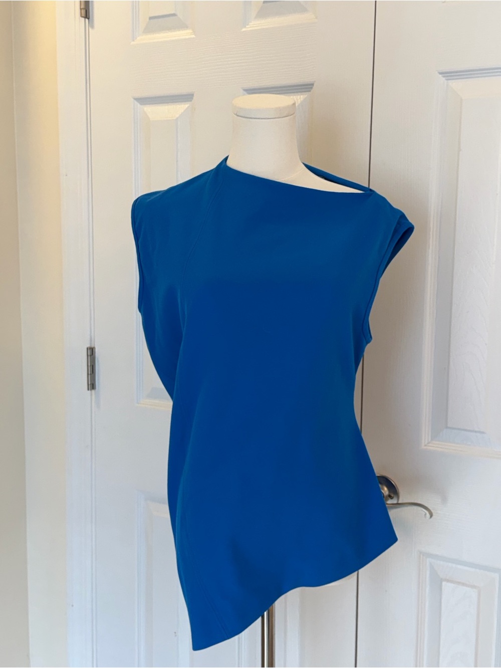 Zara Royal Blue Asymmetrical Sleeveless Top Size L